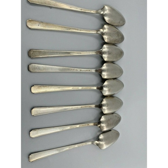 Oneida 1881 Rogers BROOKWOOD BANBURY 8 Oval Soup Spoons 7-1/2" Silverplate 1950 - Picture 8 of 10